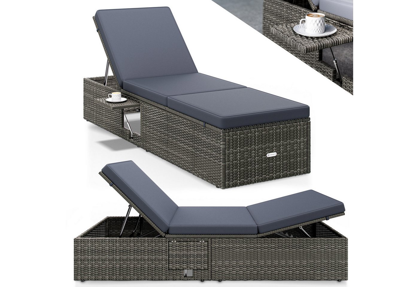 Casaria Polyrattan Sonnenliege